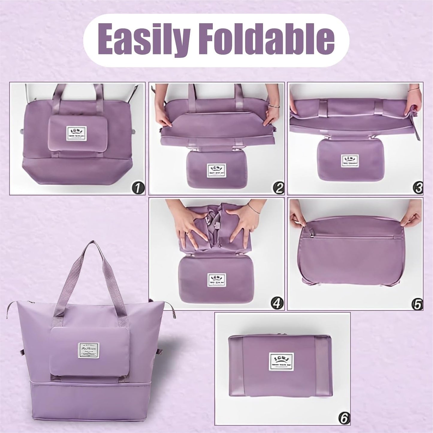 Expandable Nylon Travel Bags for Women/Duffle Bags for Women Luggage/Foldable Vanity Travelling Handbags