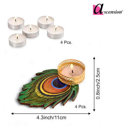 Peacock Mor Pankh Tealight Candle Holder Stand {pack of 10}