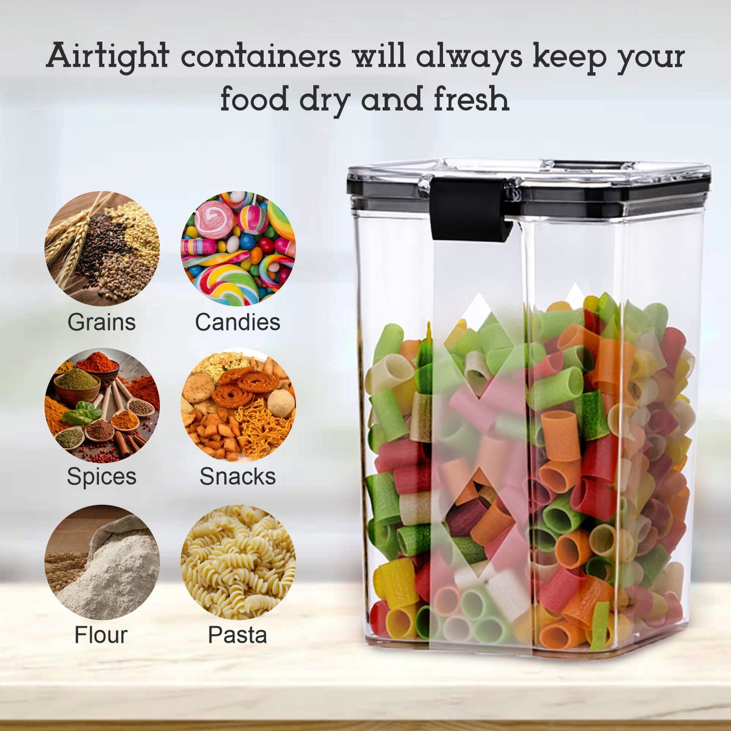 Air Tight Containers For Kitchen Storage Set, Container For Kitchen Storage Set, Kitchen Organizer And Kitchen Accessories Items & Storage (1100 ML Set Of 4)
