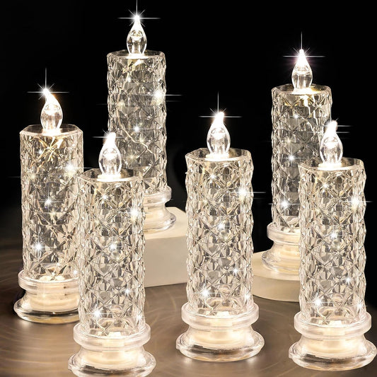 Rose Shadow Crystal LED Flameless Candles