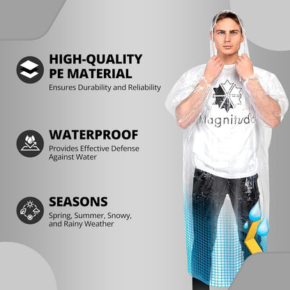 Rain Card for Men and Women / Emergency Raincoat with Hood
