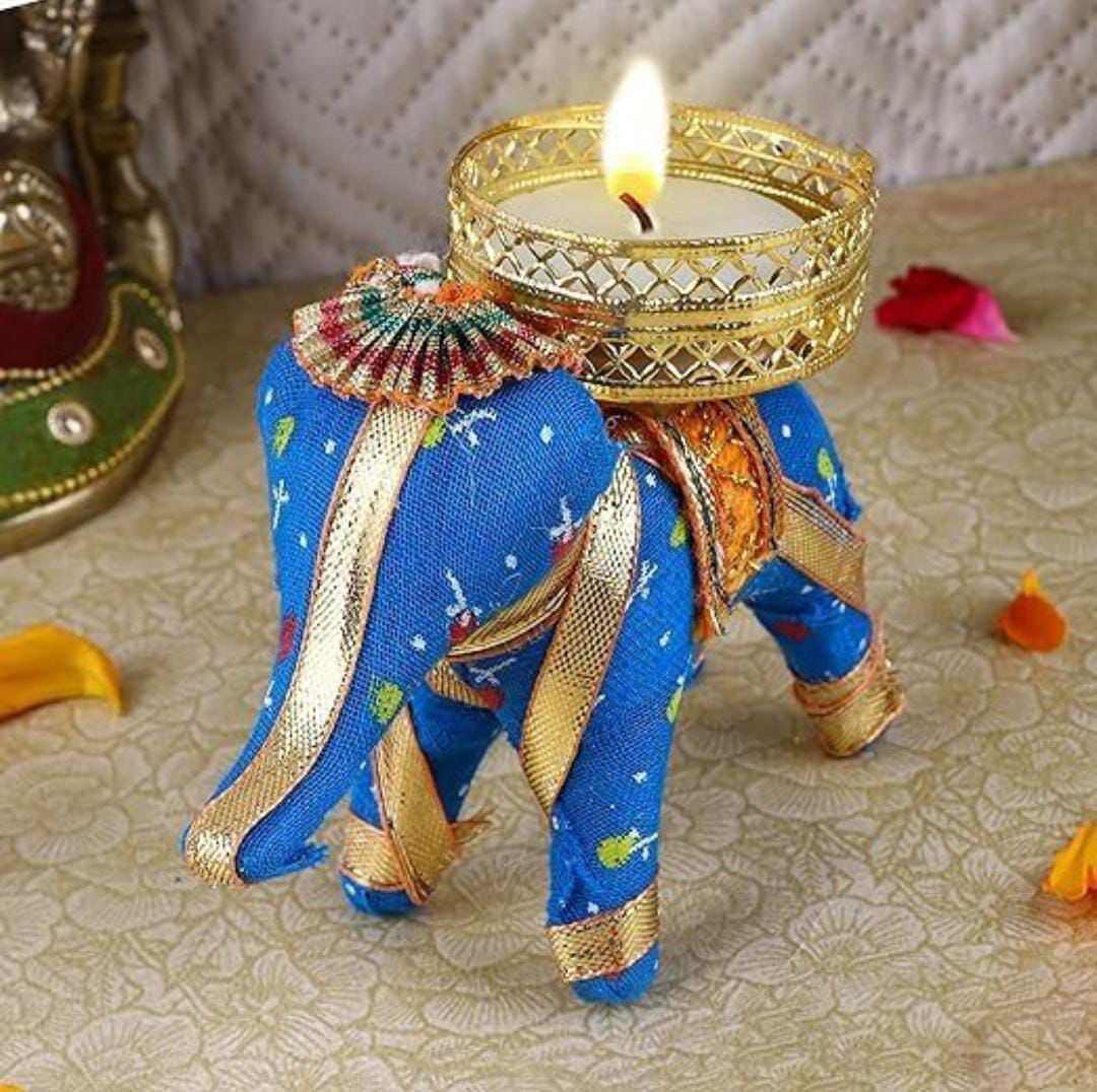 Designer Multicolour Elephant Tea Light  Candle Holders {Pack of 10 pcs}