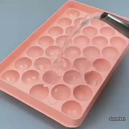 Silicone Ice Cube Tray Set 33 Round Cavities